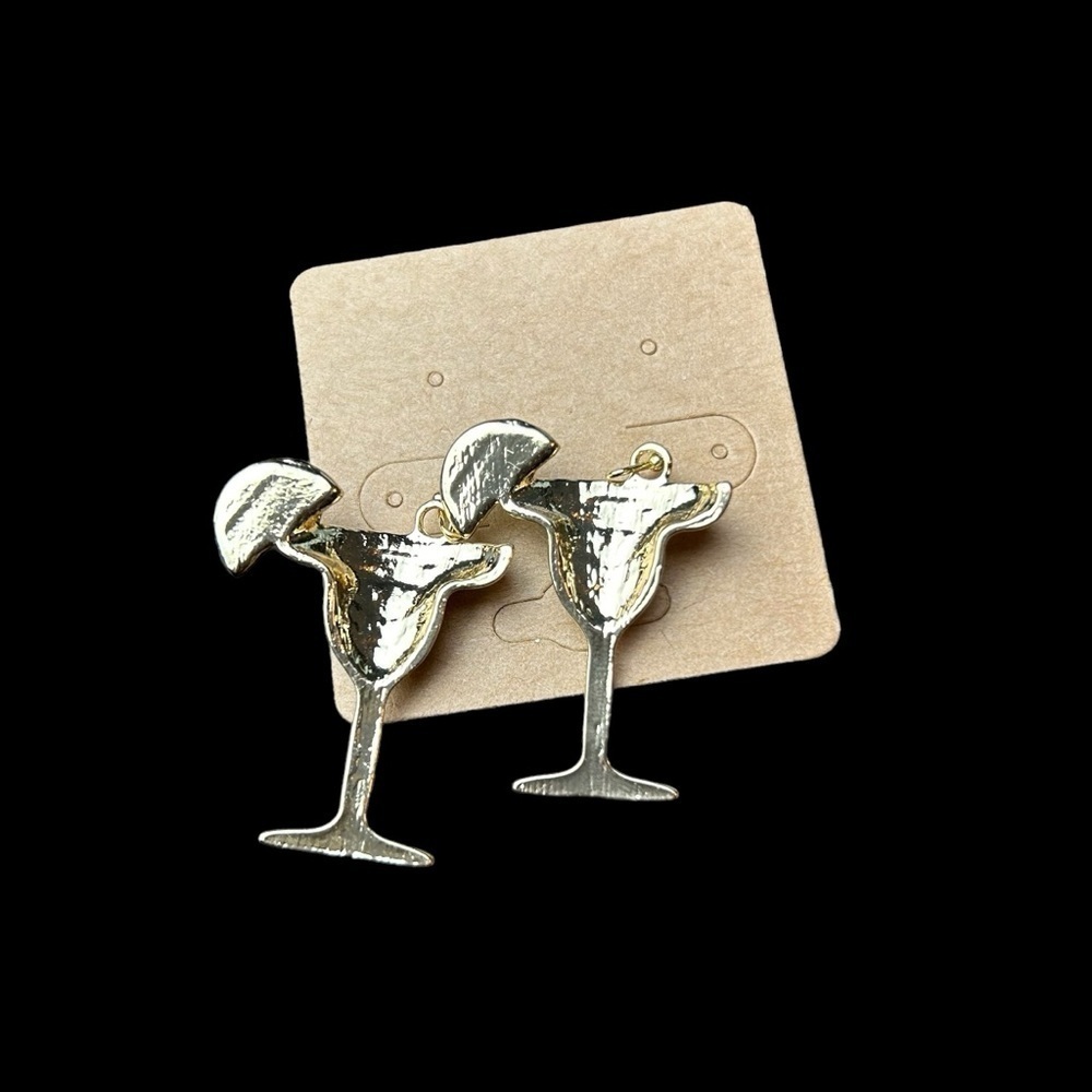 Tropical Margarita Earrings with a Slice Of Lime with Fish Hook Piercing - Picture 5 of 10